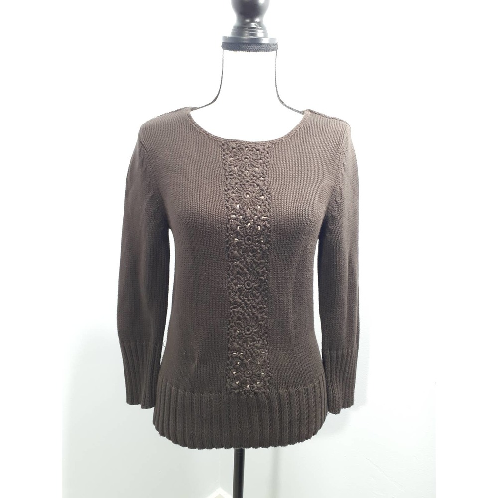 The Limited Brown Knit Sweater | Women's Medium | 100% Cotton